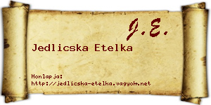 Jedlicska Etelka névjegykártya