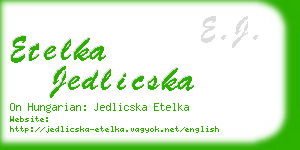 etelka jedlicska business card